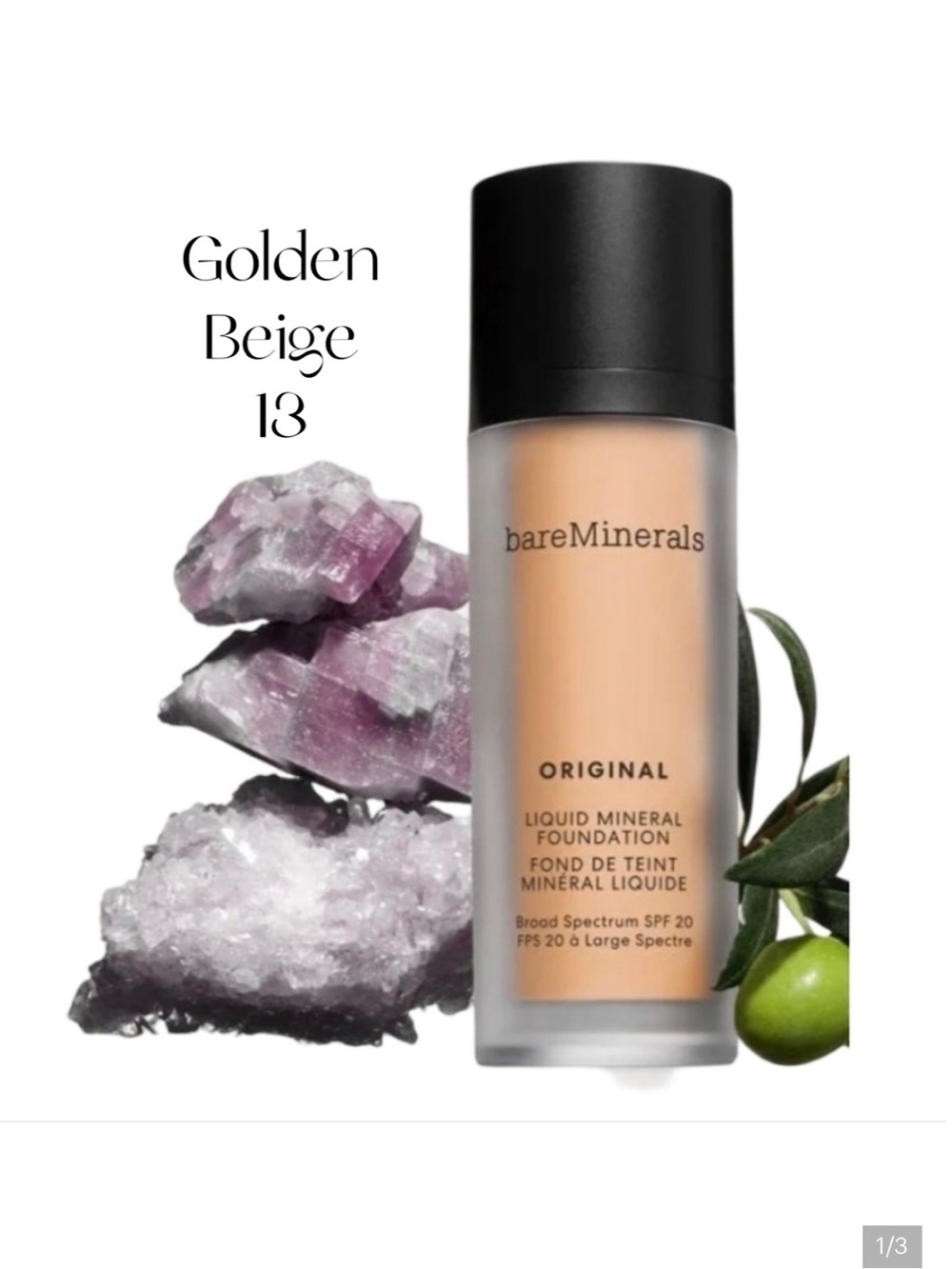 ✨bareMinerals Original Liquid Foundation 1fl oz"Golden Beige 13" NEW